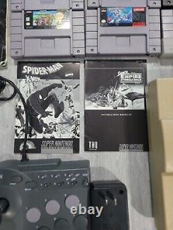 Super Nintendo Console (SNES) Plus Lot of 14 great Games mario kart, nba jam