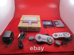 Super Nintendo Console SNES System with 2 Controllers AV Power Super Mario World