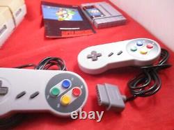 Super Nintendo Console SNES System with 2 Controllers AV Power Super Mario World