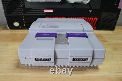 Super Nintendo Console in Box with Super Mario World SNES Game Console Authentic