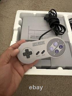 Super Nintendo Control Set Console SNES SNS-001 Complete In Box With 6 Games