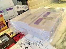Super Nintendo Control Set System Console Complete with Box SNES with 2 Controllers