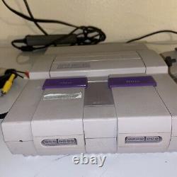 Super Nintendo Entertainment System Bundle SNES 3 Games & 2 Controllers TESTED