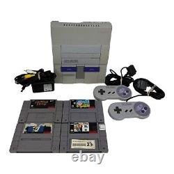 Super Nintendo Entertainment System Orig SNES Console SNS-001 Video Game Bundle
