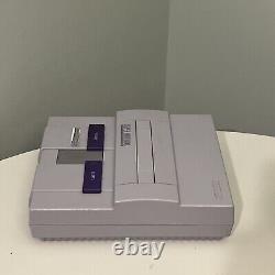 Super Nintendo Entertainment System SNES Console, 2 Controllers, 2 Games TESTED