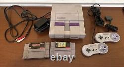 Super Nintendo Entertainment System SNES Console SNS-001 Video Bundle 2 Games