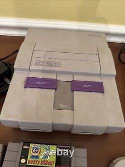 Super Nintendo Entertainment System SNES Console SNS-001 Video Bundle 2 Games