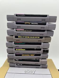 Super Nintendo Entertainment System SNES Console with 9 Video Games Bundle TESTED
