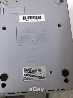 Super Nintendo Entertainment System SNES Control Set With Original Box + 2 Games
