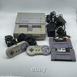 Super Nintendo Entertainment System SNES + Controllers, Cables & 2 Games Tested