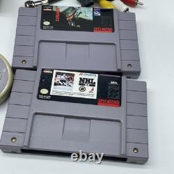 Super Nintendo Entertainment System SNES + Controllers, Cables & 2 Games Tested