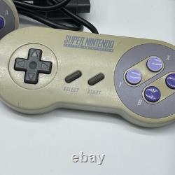 Super Nintendo Entertainment System SNES + Controllers, Cables & 2 Games Tested