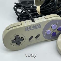 Super Nintendo Entertainment System SNES + Controllers, Cables & 2 Games Tested