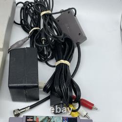 Super Nintendo Entertainment System SNES + Controllers, Cables & 2 Games Tested