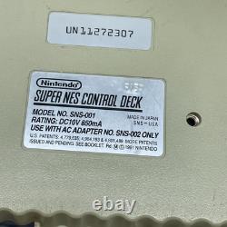 Super Nintendo Entertainment System SNES + Controllers, Cables & 2 Games Tested