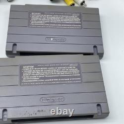 Super Nintendo Entertainment System SNES + Controllers, Cables & 2 Games Tested