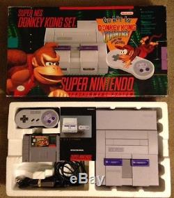 Super Nintendo Entertainment System SNES Donkey Kong Set Complete in Box CIB