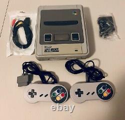 Super Nintendo Game Console + 2 Controllers Seller Refurbished SNES NES Grey