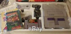 Super Nintendo Game System SNES Console Donkey Kong Country Set Complete in Box