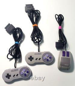 Super Nintendo JR SNES Mini Slim Console 2 game LOT SNS-101 Authentic