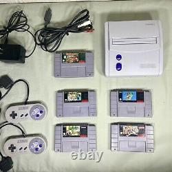 Super Nintendo Junior Console Bundle With 5 Great Games. Tested + Working SNES