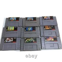 Super Nintendo Lot (9) SNES GamesSuper Mario World Mario Kart Wario Vintage FS