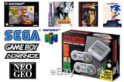 Super Nintendo Mini SNES Mini Hacked Modded + SEGA N64 GBA NEOGEO Games Spiele