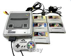 Super Nintendo PAL SNES Console Bundle 5 Games, 1 Controller Cleaned & Tested