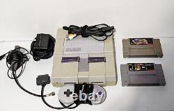 Super Nintendo SNES 001 bundle console + 1 controller + 2 games Tested