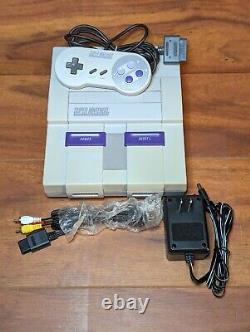 Super Nintendo SNES 1CHIP One Chip Console Cords Controller Cleaned Tested Nice