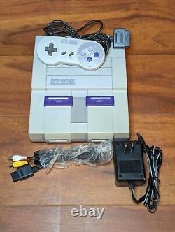 Super Nintendo SNES 1CHIP One Chip Console Cords Controller Cleaned Tested Nice