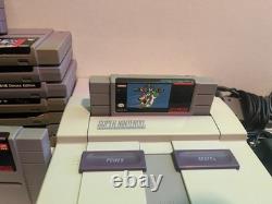 Super Nintendo SNES 1-CHIP 01 Console Set 1CHIP-01 With Games Bundle -Mario