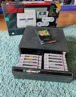 Super Nintendo SNES Box and Games Tested Working Authentic Bundle Mario Zelda