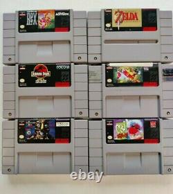 Super Nintendo SNES Box and Games Tested Working Authentic Bundle Mario Zelda