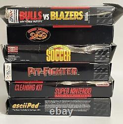 Super Nintendo SNES Boxed Game LOT Pit Fighter Bulls Blazers Boxing Legends