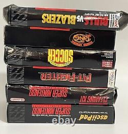 Super Nintendo SNES Boxed Game LOT Pit Fighter Bulls Blazers Boxing Legends