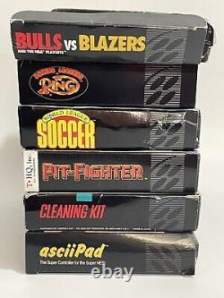 Super Nintendo SNES Boxed Game LOT Pit Fighter Bulls Blazers Boxing Legends