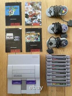 Super Nintendo (SNES) Bundle 9 Games & 3 Controllers