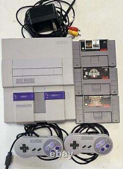 Super Nintendo SNES Bundle With Controllers And Games Tested Working
