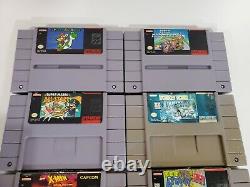 Super Nintendo SNES Console 10 Game BUNDLE Great Titles Mario Kart Mario