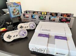 Super Nintendo SNES Console & 10 Games Best Titles EVERYTHING WORKS PERFECT EOM