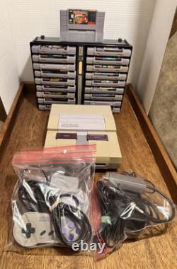 Super Nintendo (SNES) Console 2 Controllers 19 Games Everything Tested & Working