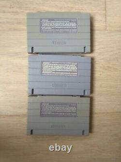 Super Nintendo SNES Console + 3 Games & 2 Controllers No Cords