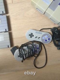 Super Nintendo SNES Console + 3 Games & 2 Controllers No Cords