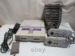 Super Nintendo SNES Console Bundle 11 Games Tested And Working H44K