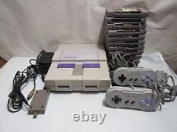 Super Nintendo SNES Console Bundle 11 Games Tested And Working H44K