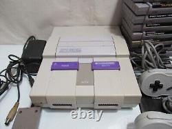 Super Nintendo SNES Console Bundle 11 Games Tested And Working H44K
