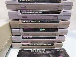 Super Nintendo SNES Console Bundle 11 Games Tested And Working H44K