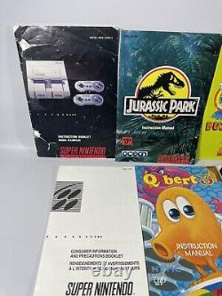 Super Nintendo SNES Console Bundle 2 Controllers 9 Games -Manuals Look