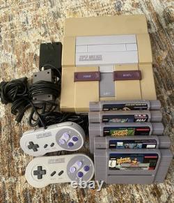 Super Nintendo SNES Console Bundle- 2 controllers, 5 Games, TESTED & WORKING